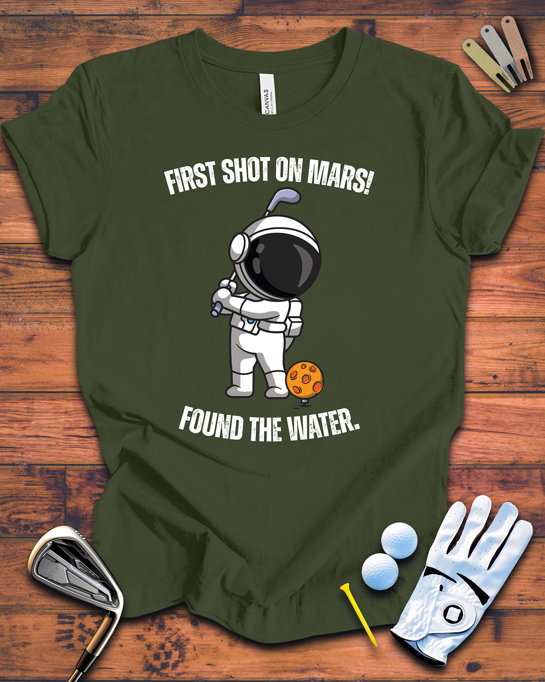 First Shot On Mars - Funny Golf t-shirt