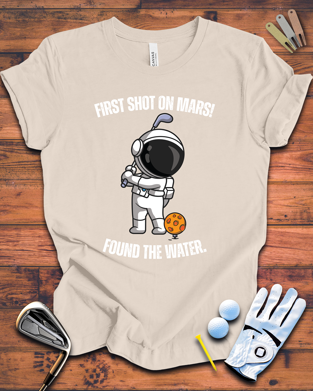 First Shot On Mars - Funny Golf t-shirt