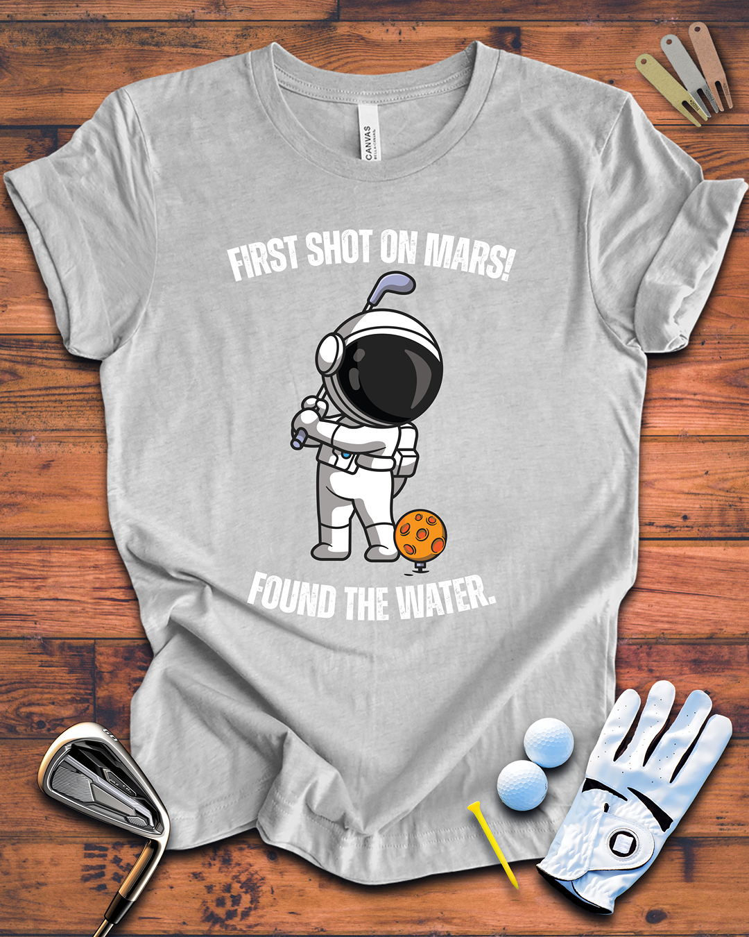 First Shot On Mars - Funny Golf t-shirt
