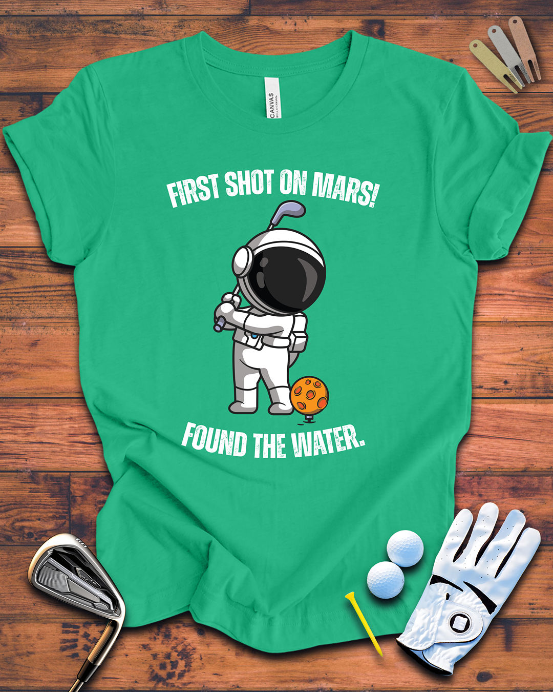 First Shot On Mars - Funny Golf t-shirt