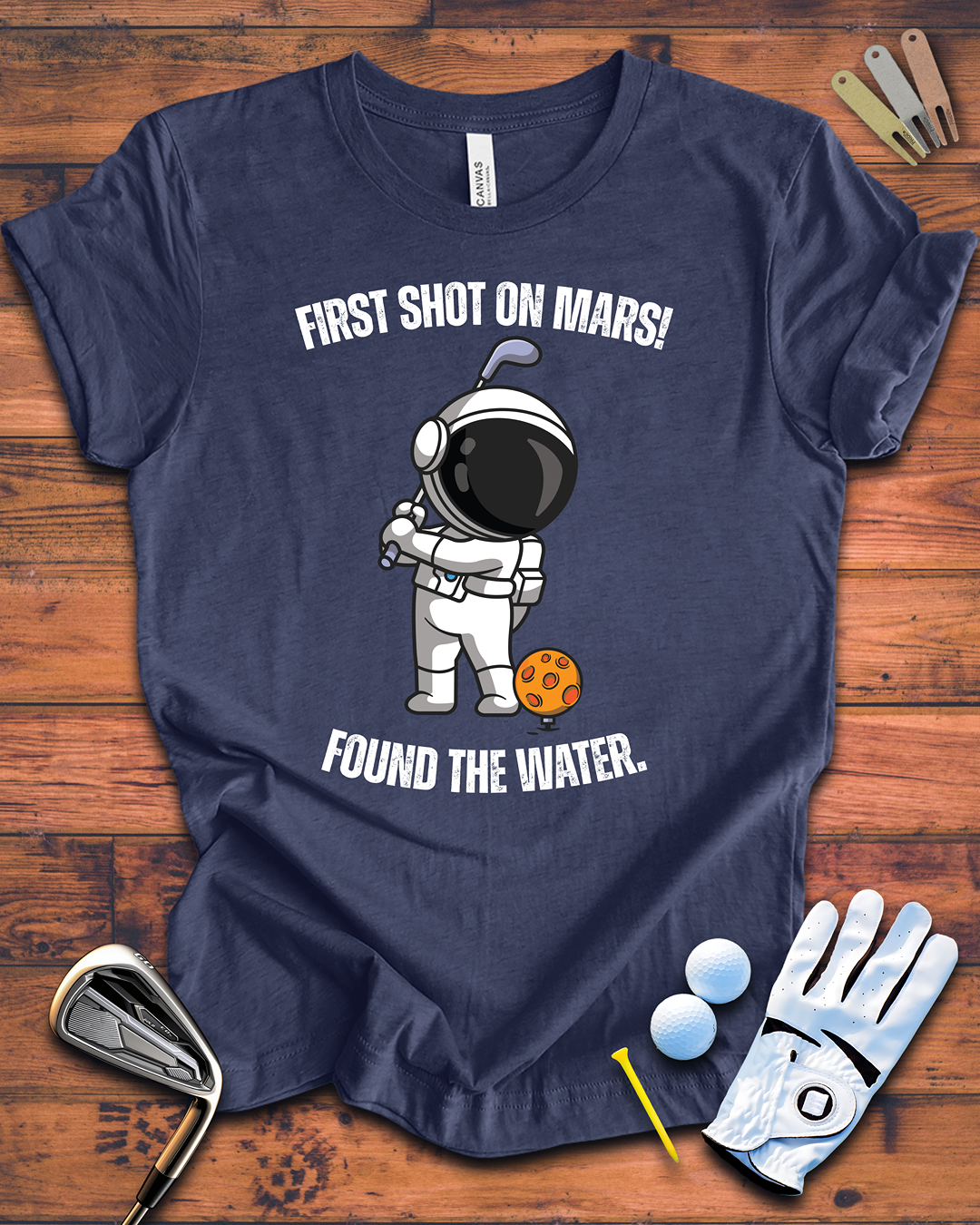 First Shot On Mars - Funny Golf t-shirt