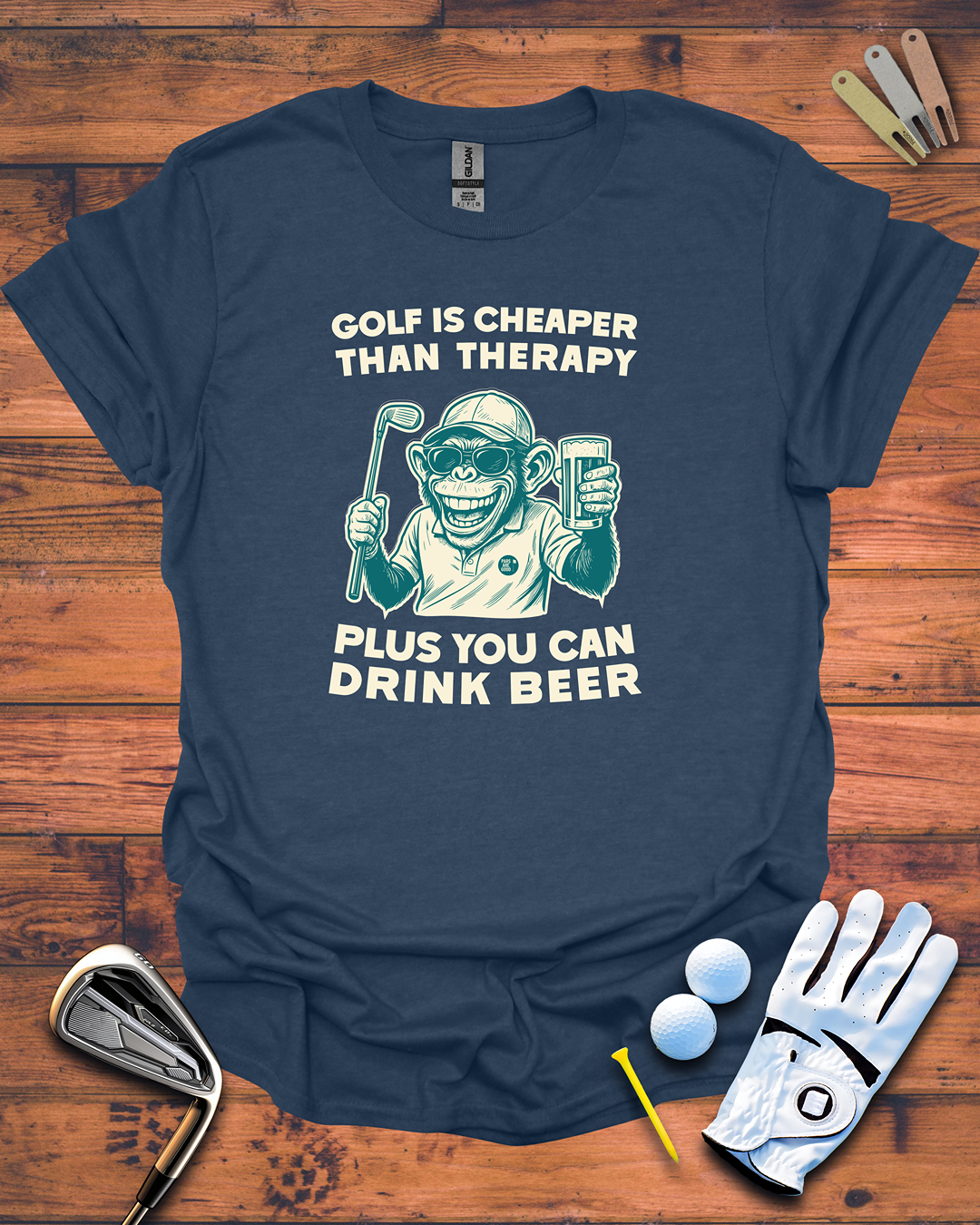 Golf Is Cheaper Than Therapy: Unisex Softstyle T-Shirt, Funny Golf Gift T-Shirt