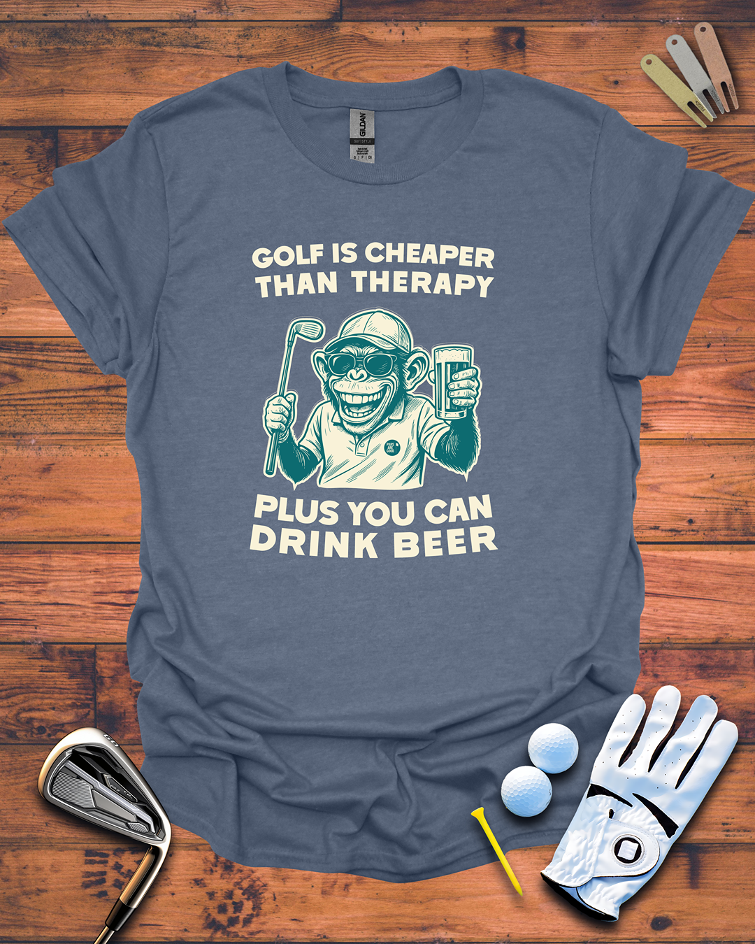 Golf Is Cheaper Than Therapy: Unisex Softstyle T-Shirt, Funny Golf Gift T-Shirt
