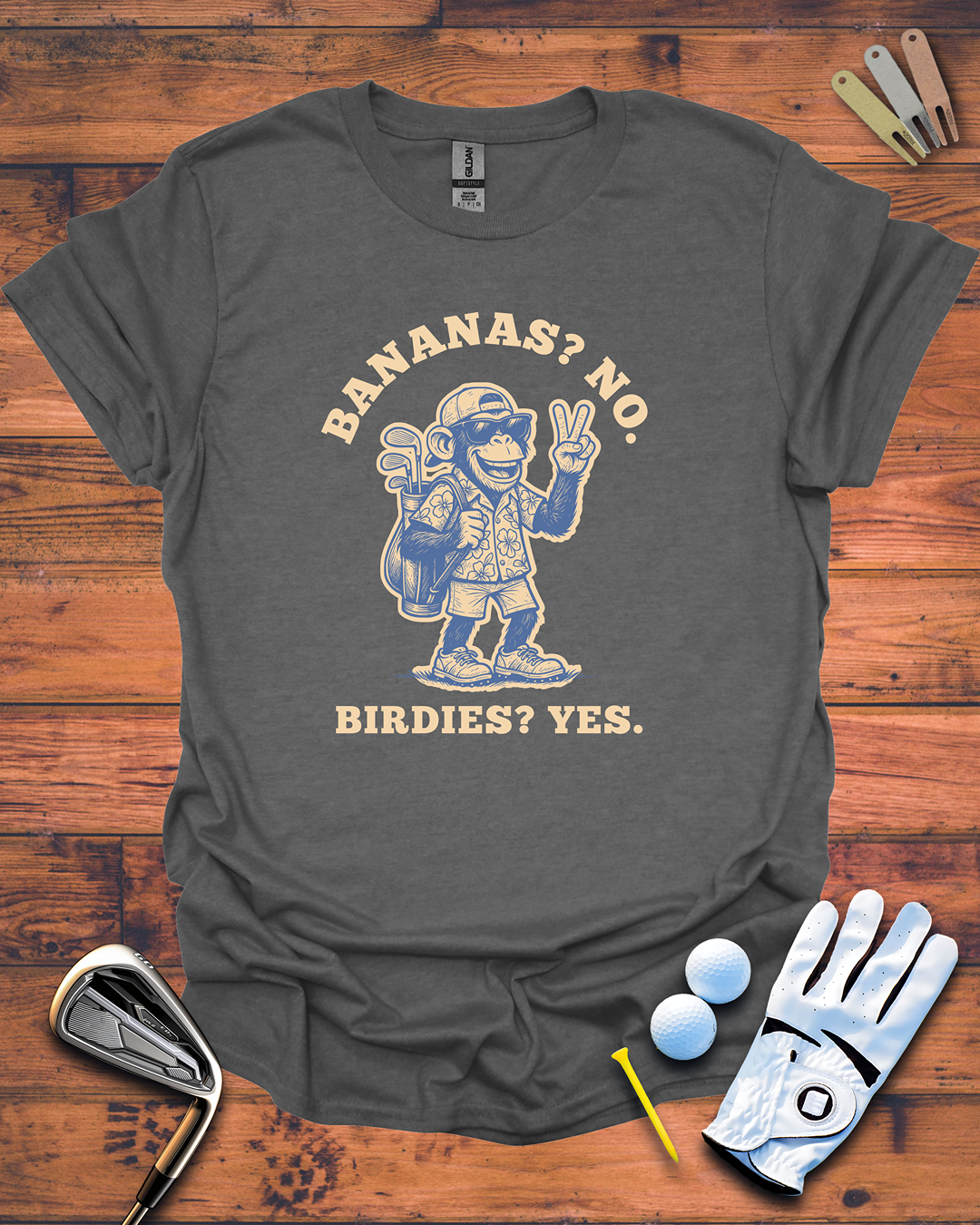 Bananas? No. Birdies? Yes.: Unisex Softstyle T-Shirt, Funny Golf Gift T-Shirt