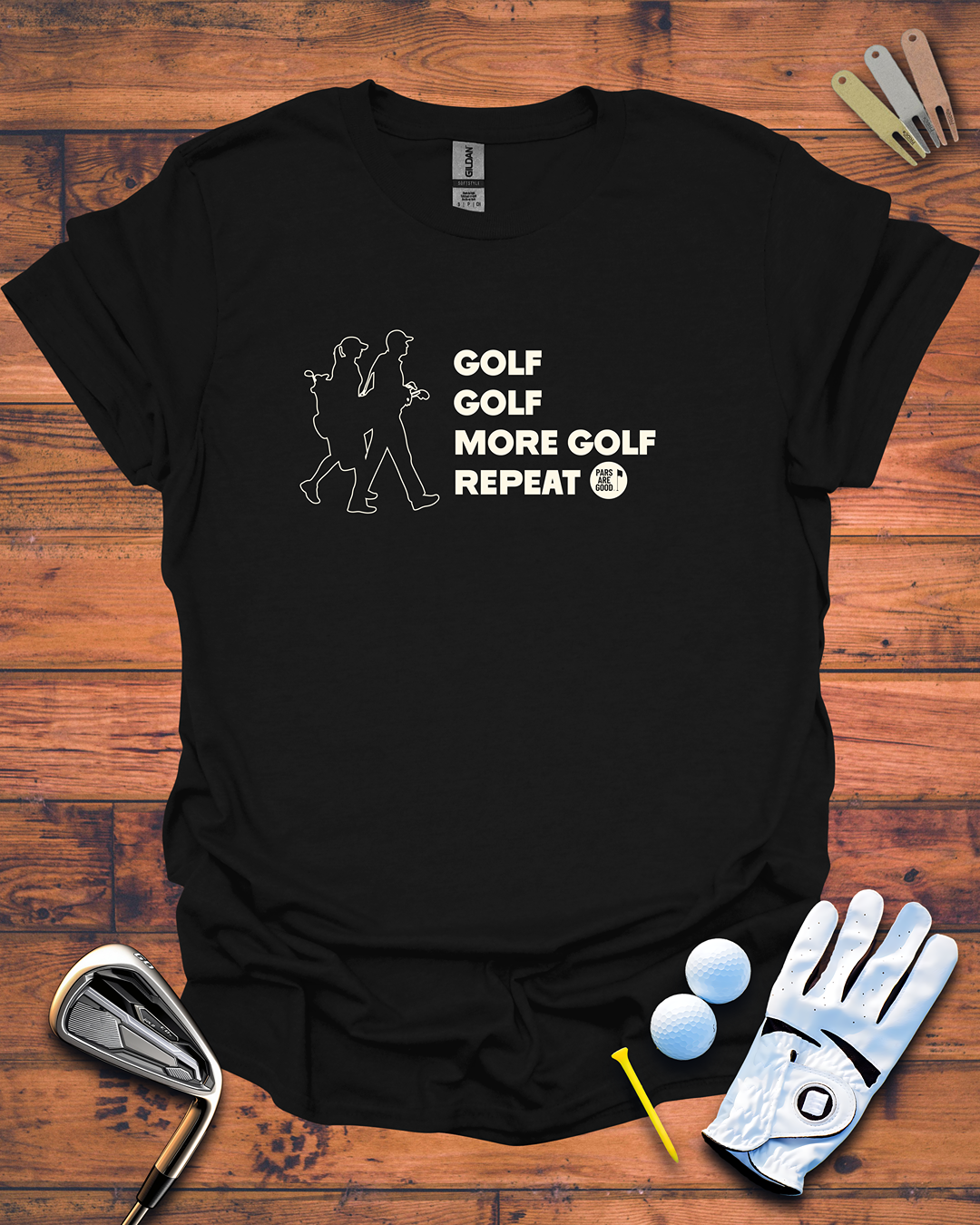 Golf. Golf. More Golf. Repeat - Golf T-Shirt, Funny Golf Gift T-Shirt