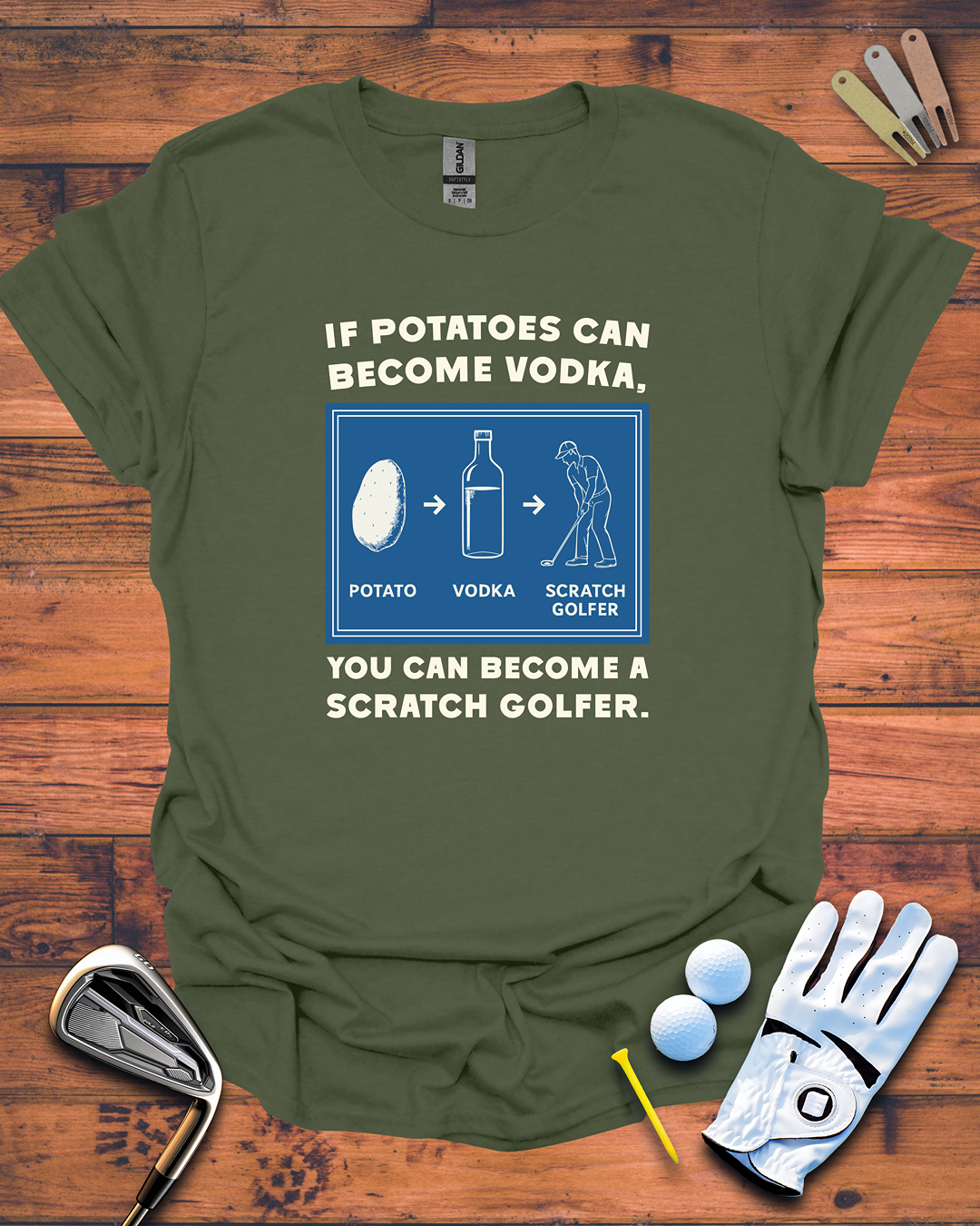 Scratch Golfer T-Shirt, Funny Golf Gift T-Shirt