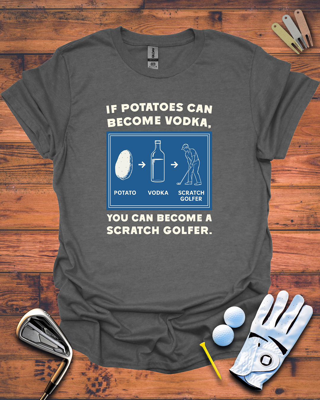 Scratch Golfer T-Shirt, Funny Golf Gift T-Shirt