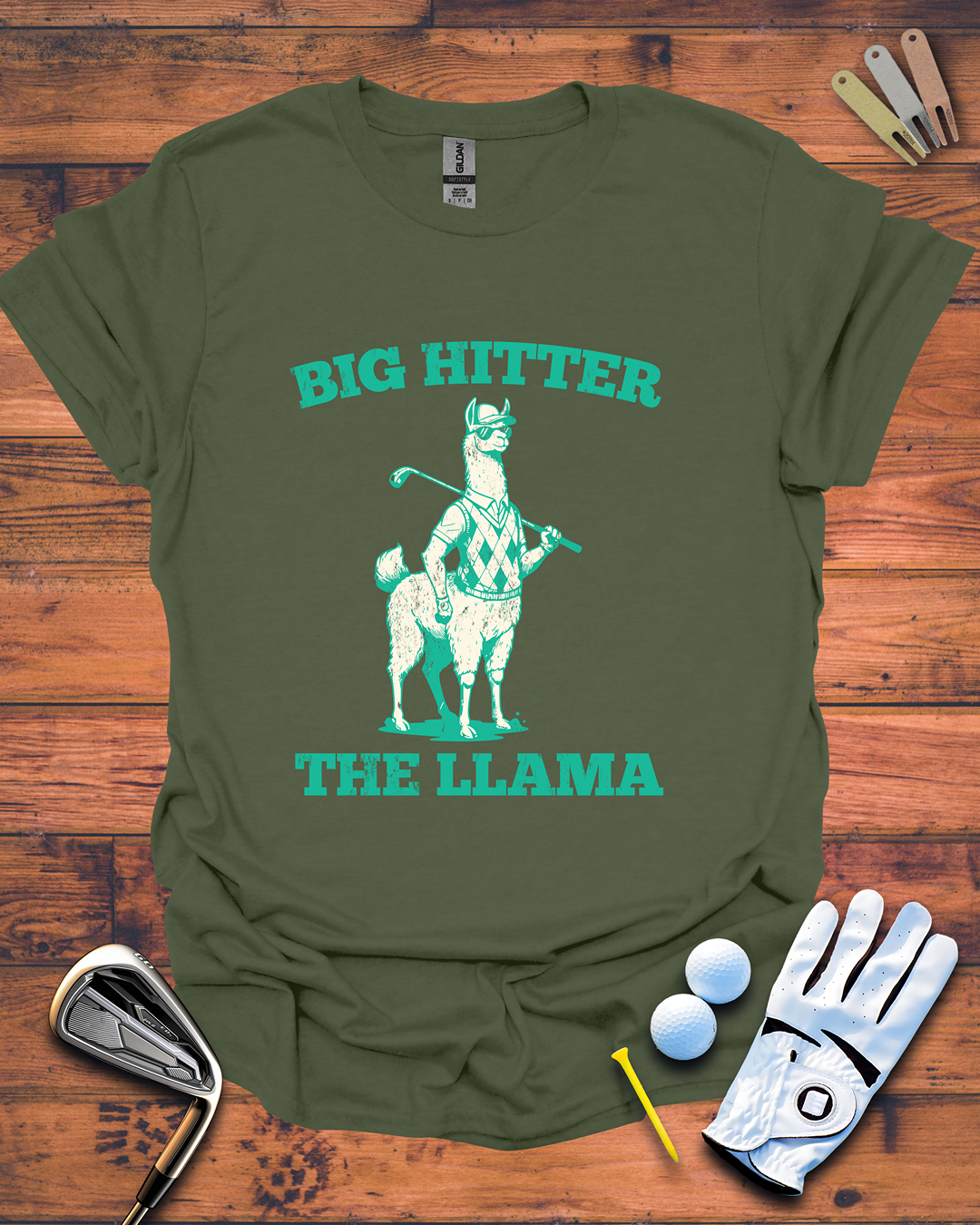Big Hitter, The Llama: Funny Golf Gift T-Shirt