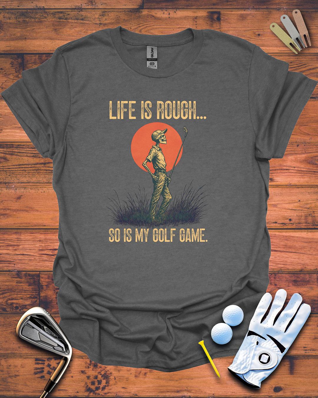 Life Is Rough, So Is My Golf Game: Unisex Softstyle T-Shirt, Funny Golf Gift T-Shirt