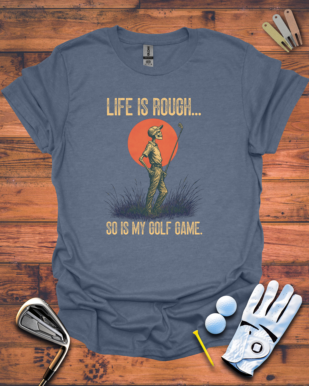Life Is Rough, So Is My Golf Game: Unisex Softstyle T-Shirt, Funny Golf Gift T-Shirt