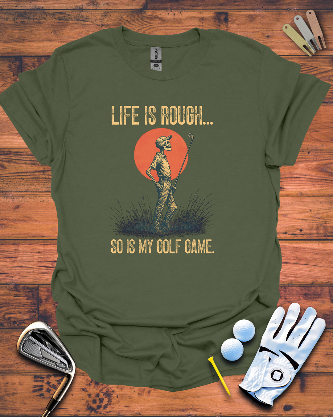 Life Is Rough, So Is My Golf Game: Unisex Softstyle T-Shirt, Funny Golf Gift T-Shirt