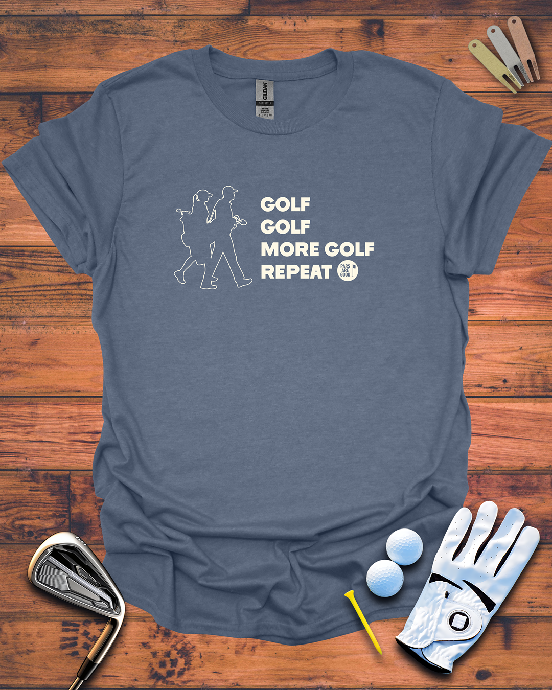 Golf. Golf. More Golf. Repeat - Golf T-Shirt, Funny Golf Gift T-Shirt