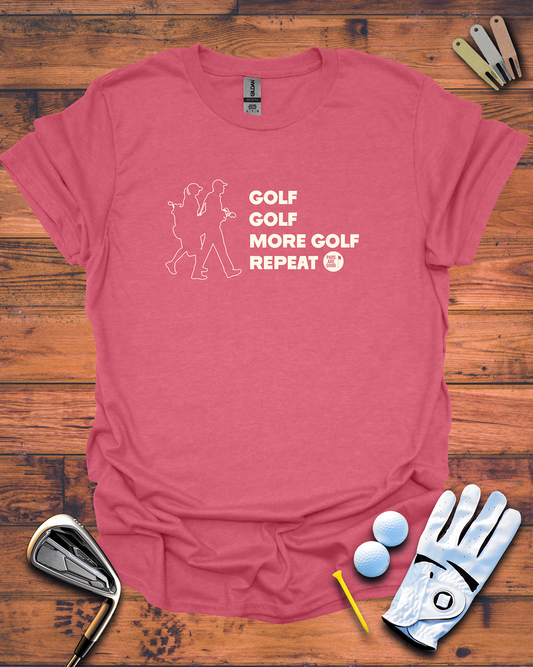 Golf. Golf. More Golf. Repeat - Golf T-Shirt, Funny Golf Gift T-Shirt