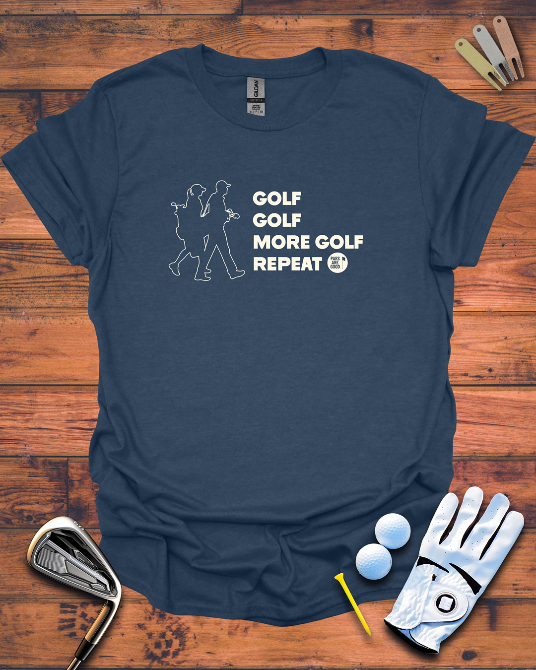Golf. Golf. More Golf. Repeat - Golf T-Shirt, Funny Golf Gift T-Shirt
