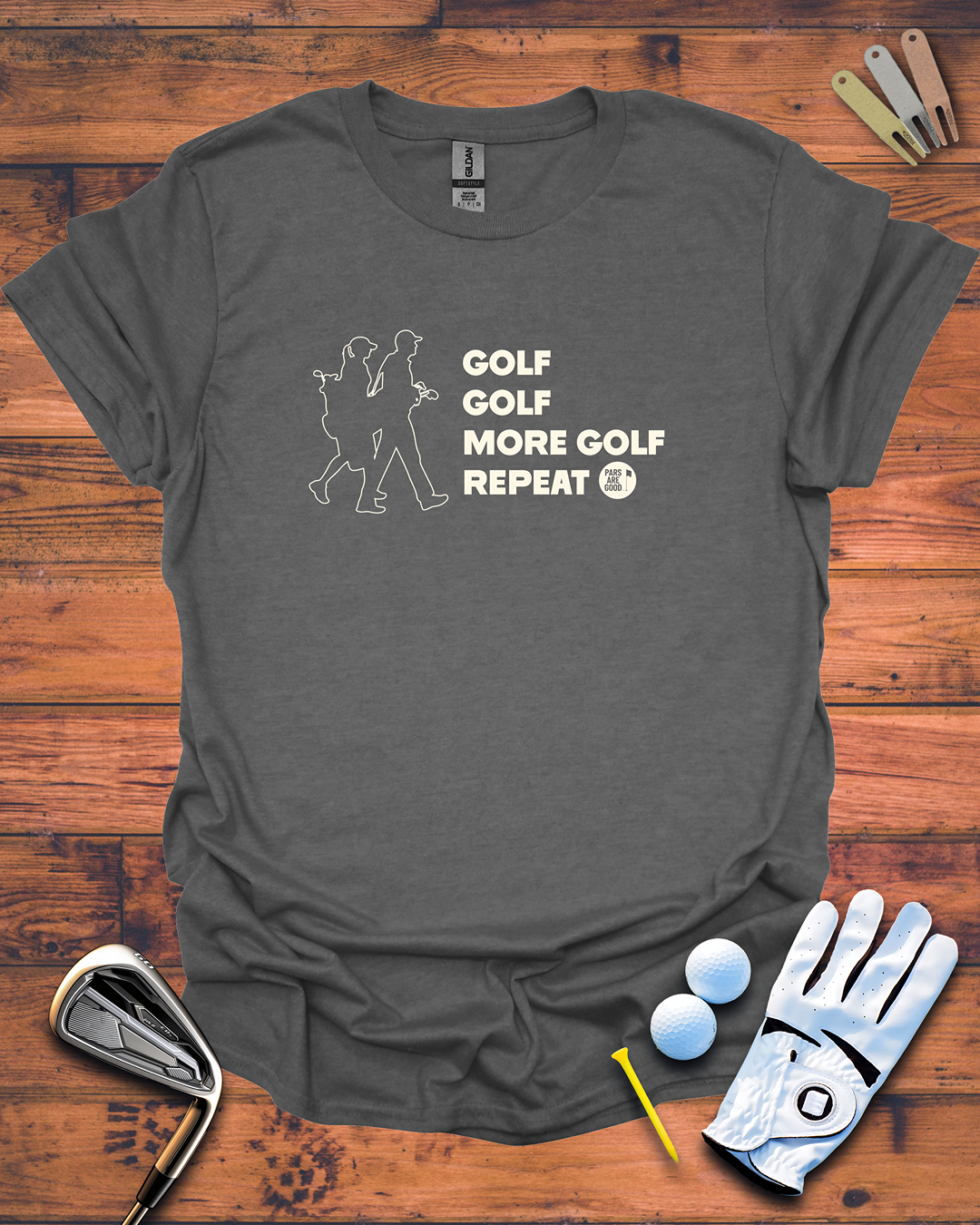 Golf. Golf. More Golf. Repeat - Golf T-Shirt, Funny Golf Gift T-Shirt