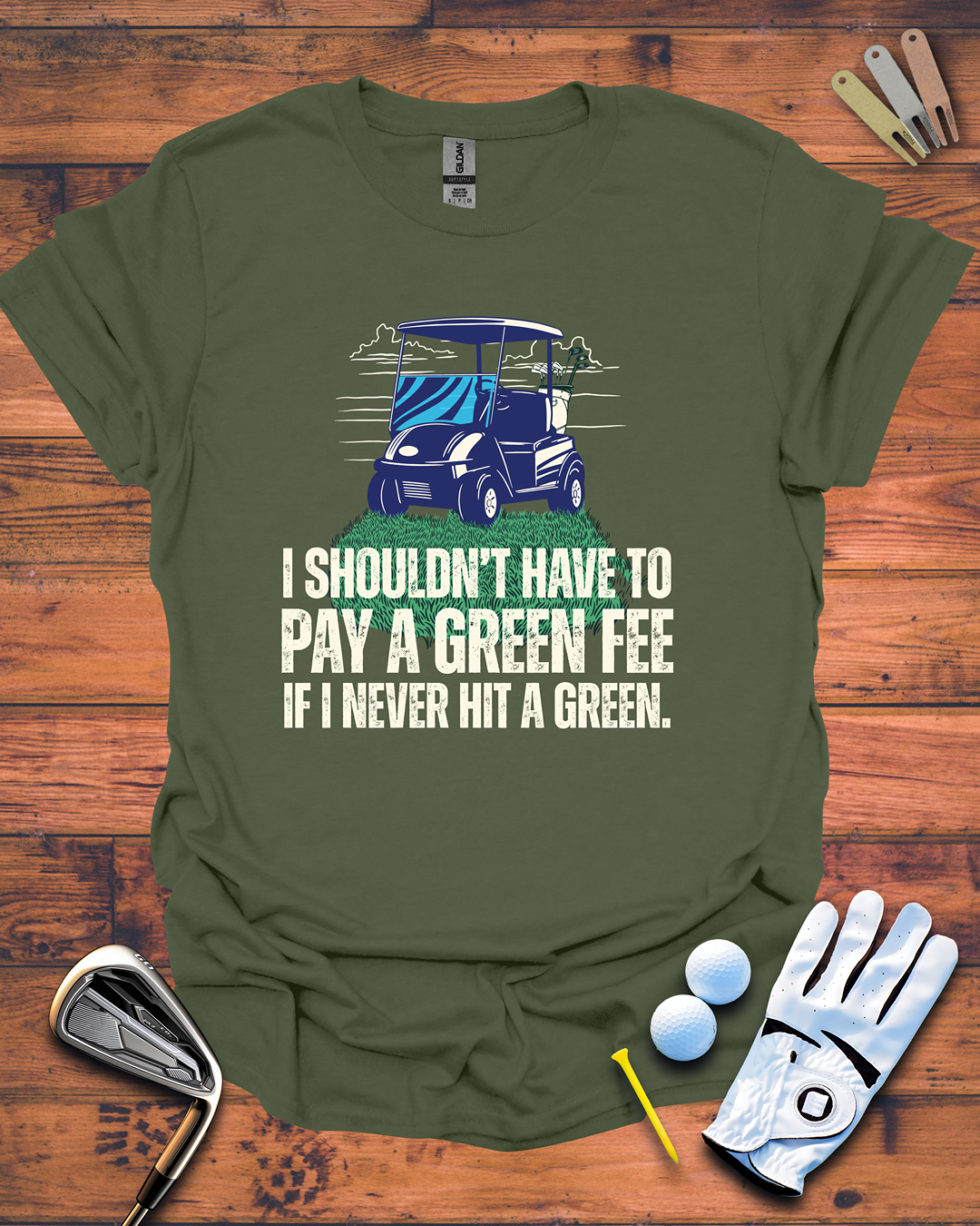 No Green, No Fee: Funny Golf Gift T-Shirt