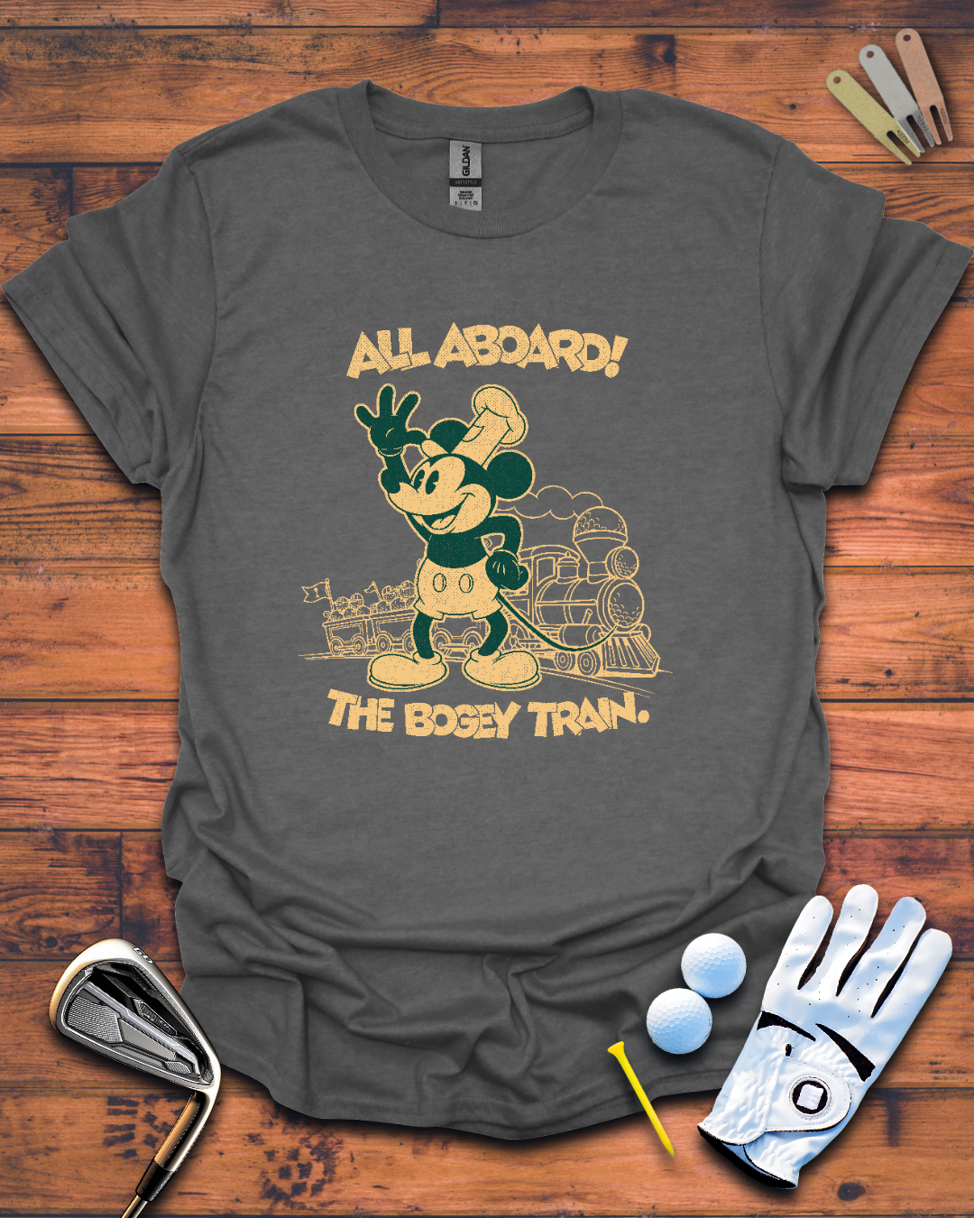 All Aboard! The Bogey Train - Golf T-Shirt, Funny Golf Gift T-Shirt