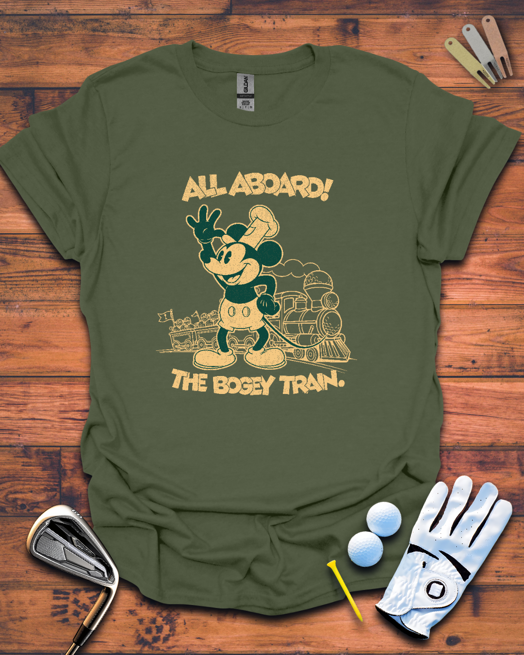 All Aboard! The Bogey Train - Golf T-Shirt, Funny Golf Gift T-Shirt