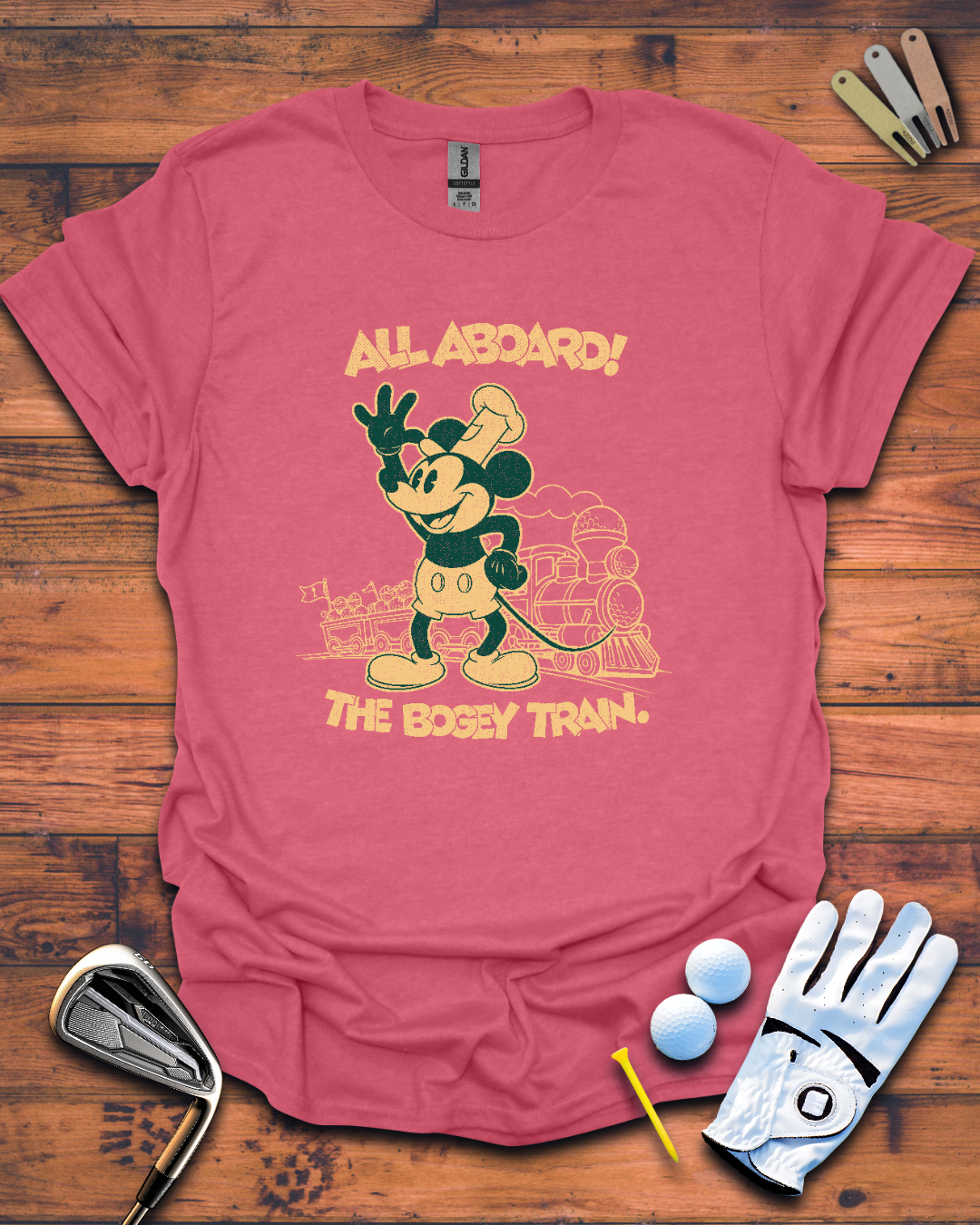 All Aboard! The Bogey Train - Golf T-Shirt, Funny Golf Gift T-Shirt