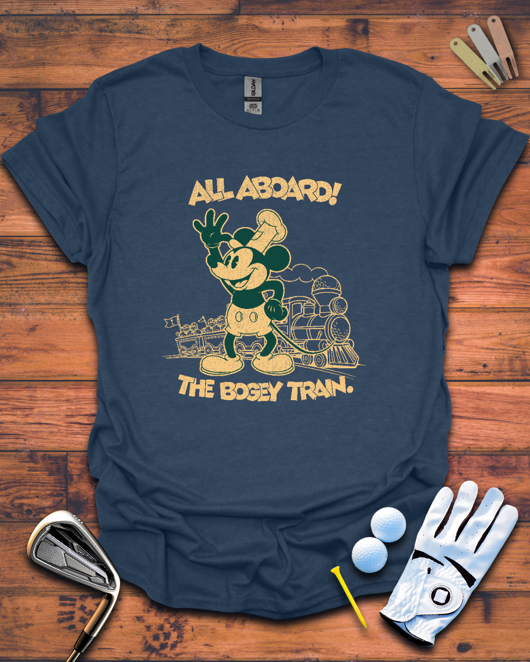 All Aboard! The Bogey Train - Golf T-Shirt, Funny Golf Gift T-Shirt