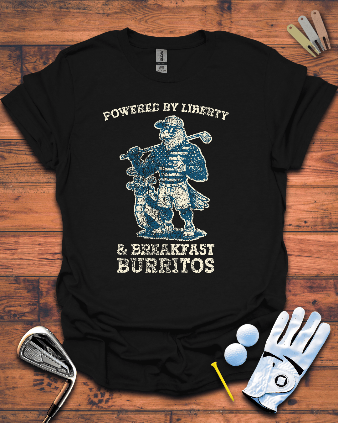 Liberty and Burritos - Golf T-Shirt
