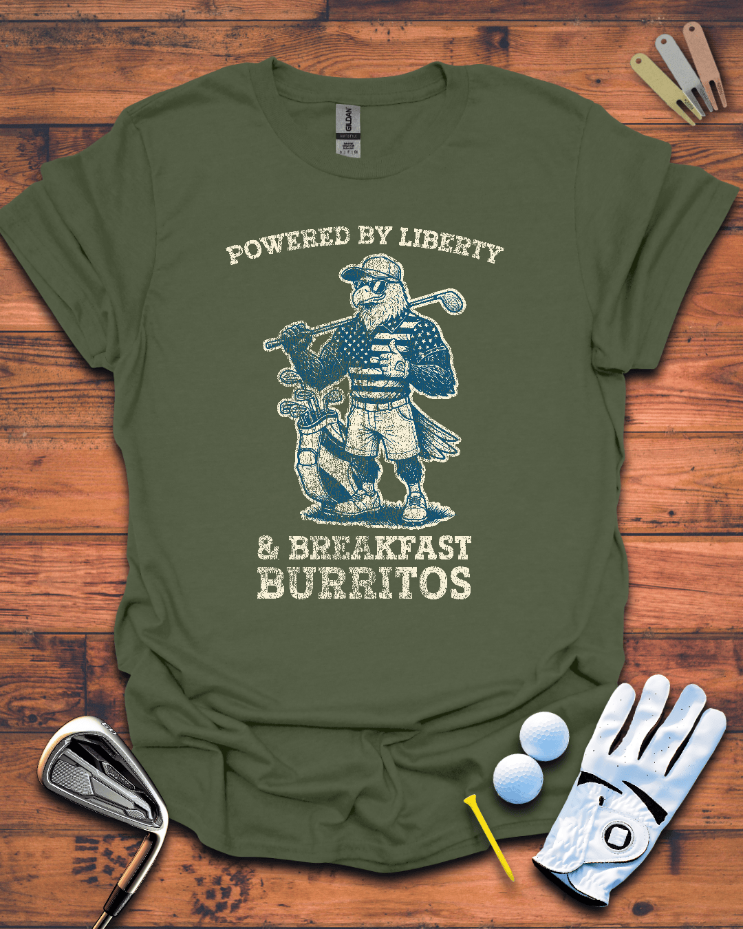 Liberty and Burritos - Golf T-Shirt