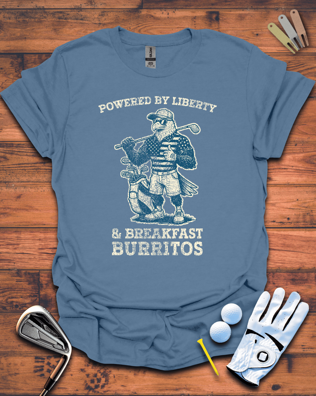 Liberty and Burritos - Golf T-Shirt
