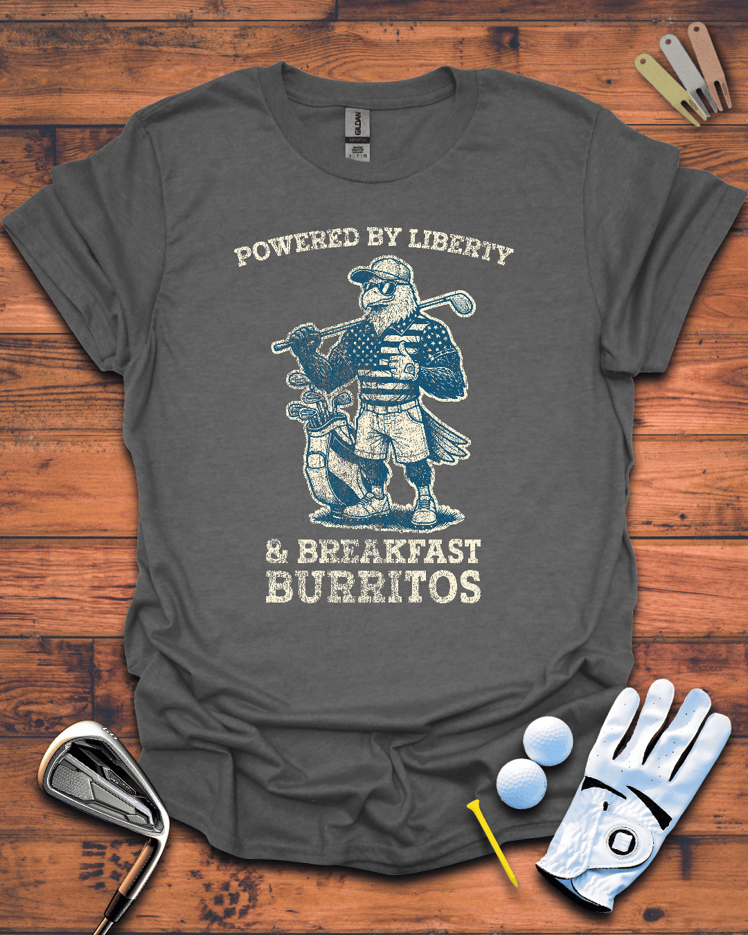 Liberty and Burritos - Golf T-Shirt