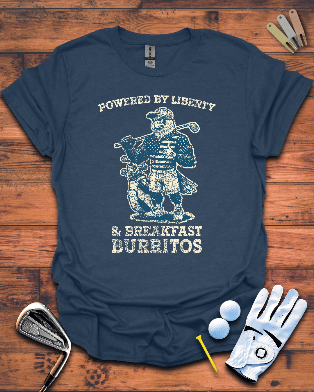 Liberty and Burritos - Golf T-Shirt