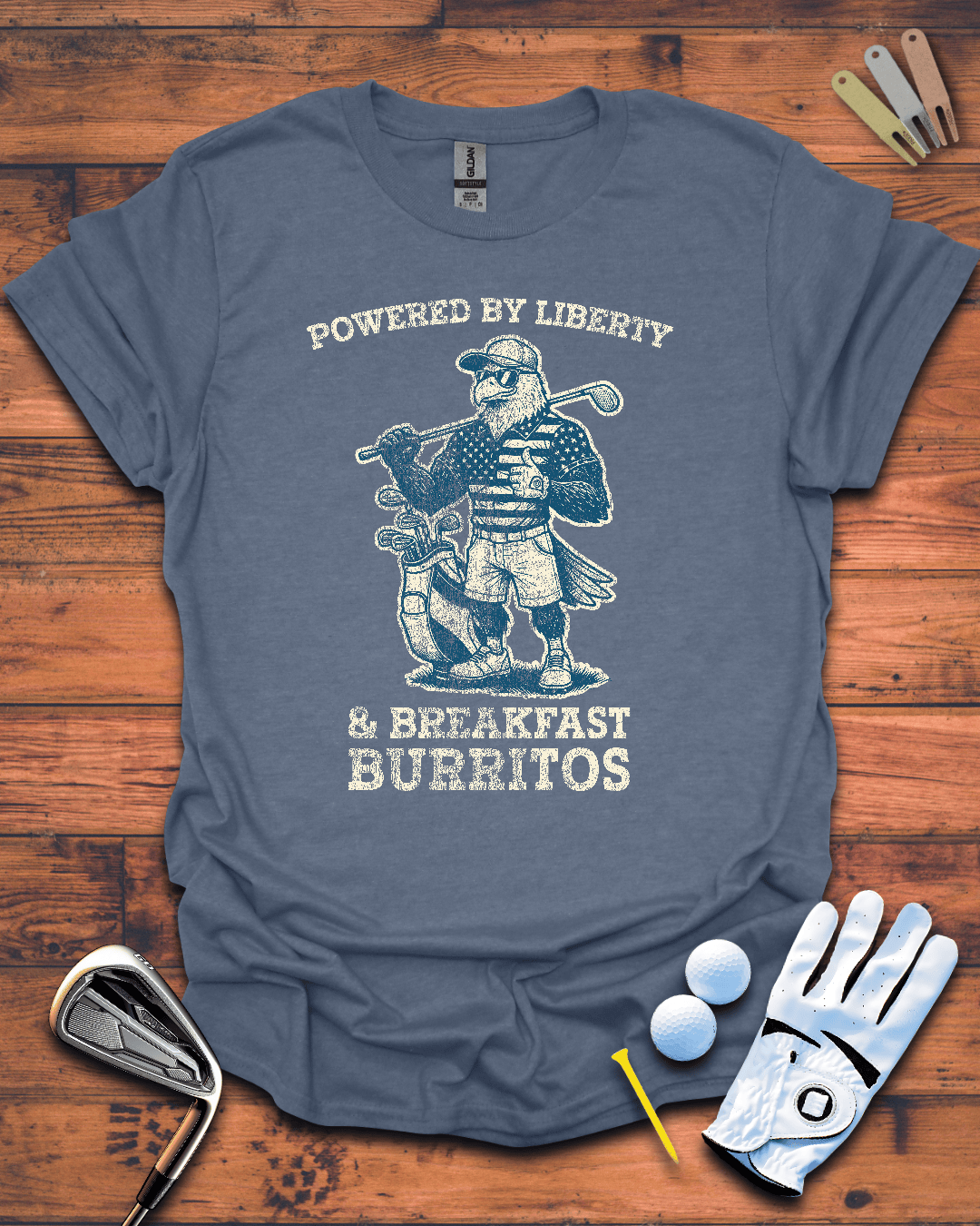 Liberty and Burritos - Golf T-Shirt